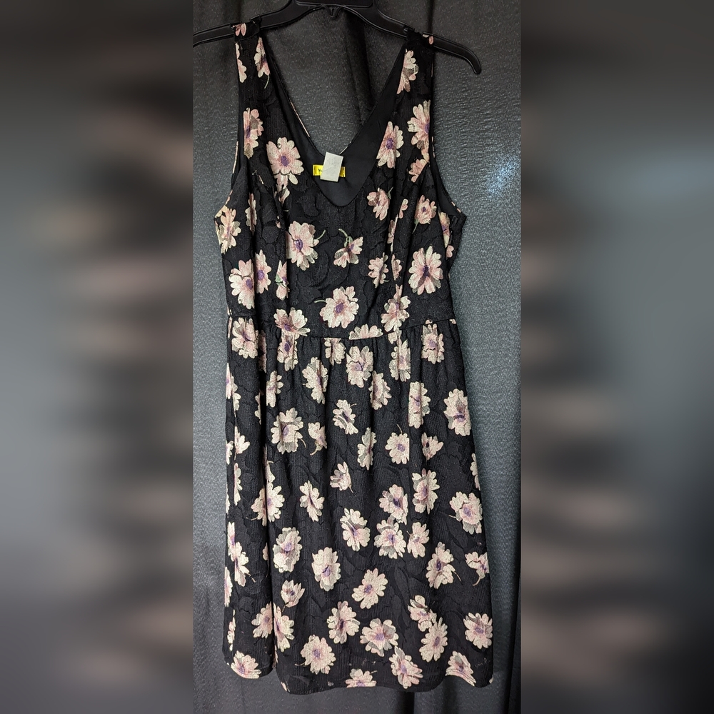 1x black with pink flower sun dress